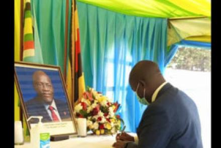 The AAYC Secretariate headed by the secretary General signed in the condolence book at the Tanzanian High Commission